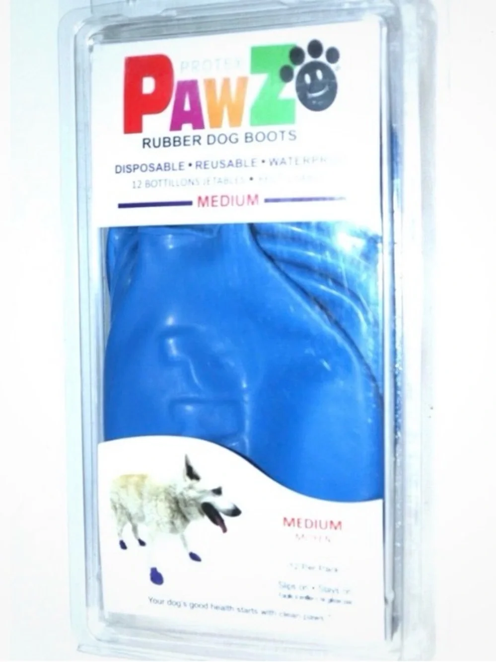 PAWZ Blue Paw Print Size Guide Graphic